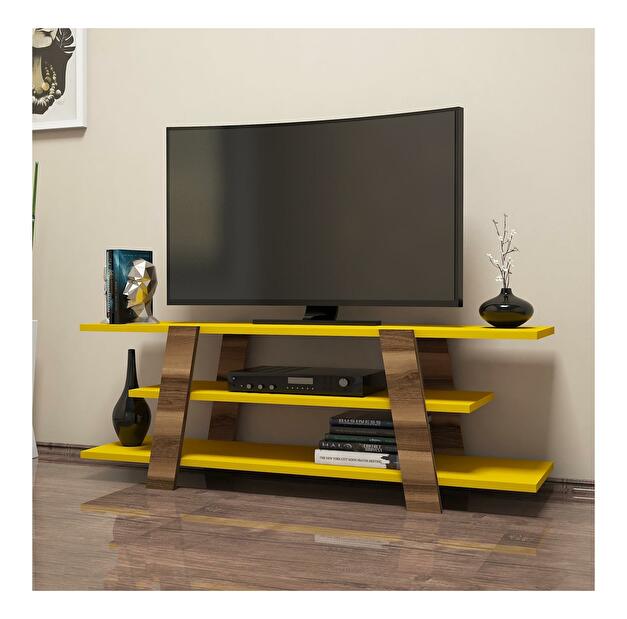 TV asztal Bopubi 2 (dió + sárga) 