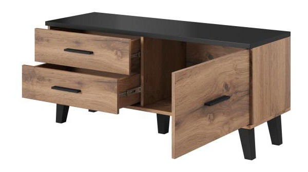 TV stolík Lester (čierna + dub wotan)