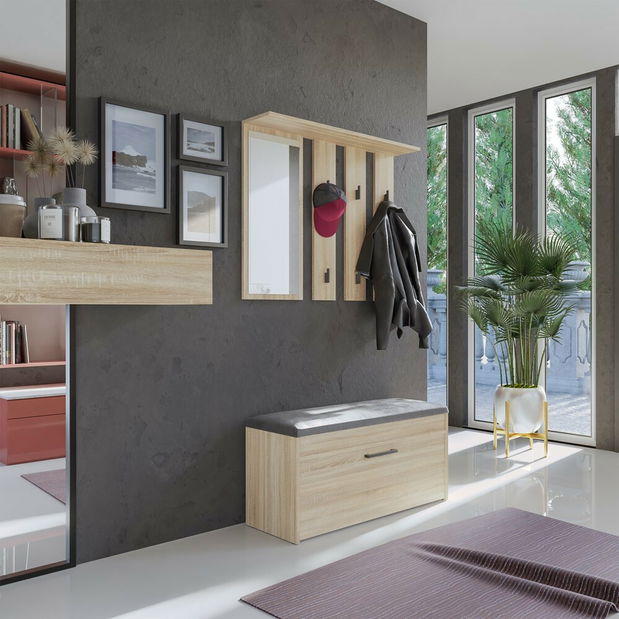 Panel za vješanje Puntuable 1 (hrast sonoma) (s ogledalom)