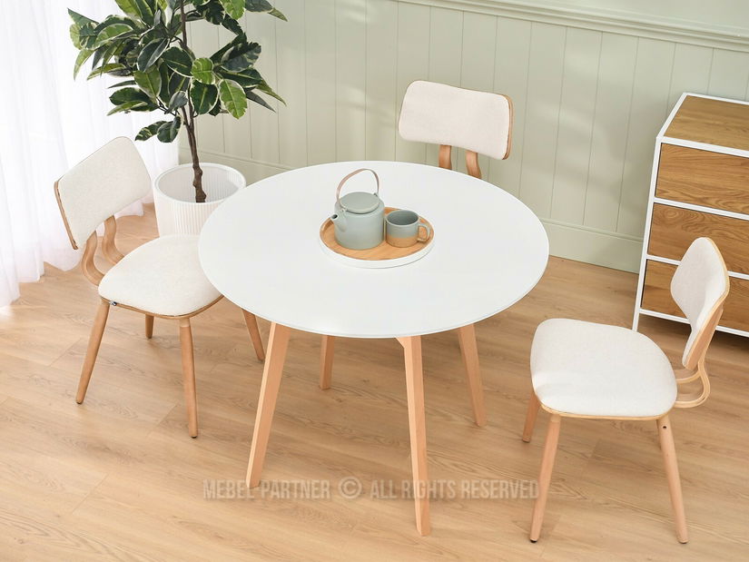 Blagovaonski stol Croc (bijela + bukva)