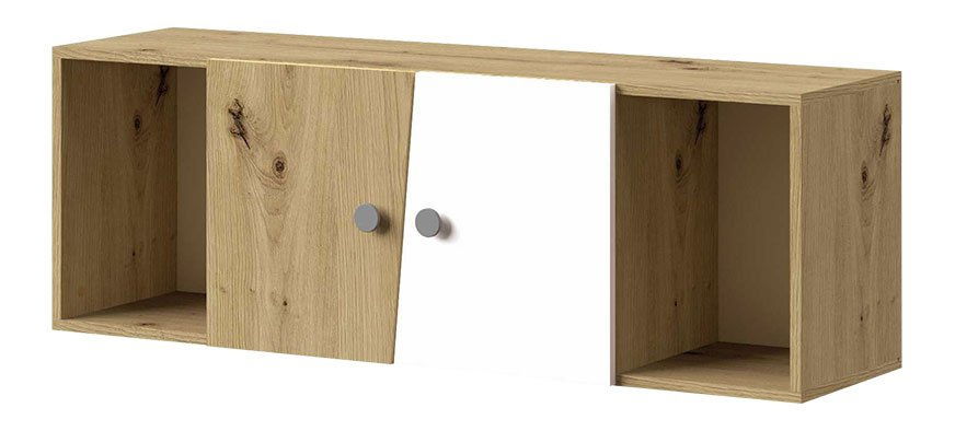 Regál Seraphina WK13 (dub artisan + biela + sivá)