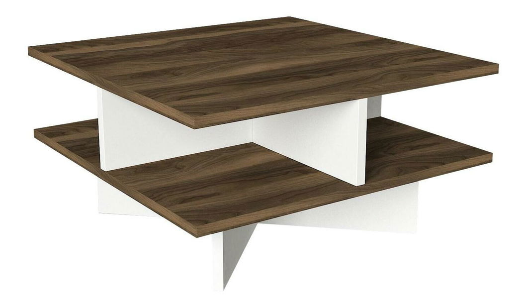 Dohányzóasztal Hamilton (dió + fehér)