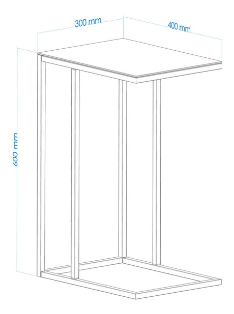 Príručný stolík Aidan (Čierna)