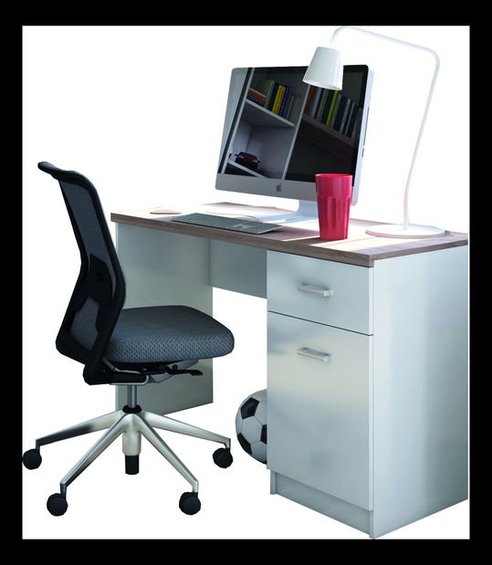 Písací stôl Tianna 1d1s/120 (biela)