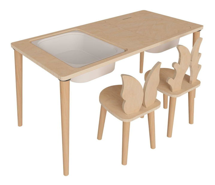 Dječji kreativni stol s 2 stolice Tevenko 1 (breza)