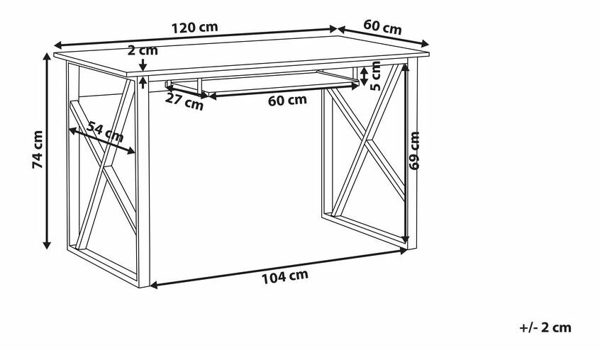 PC stolík DERRY (tmavé drevo)
