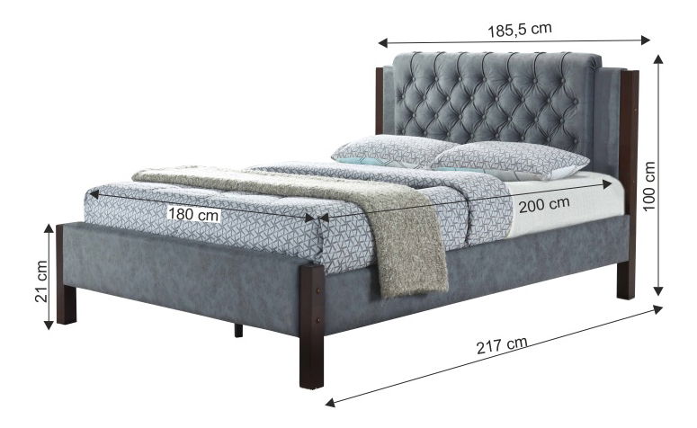 Franciaágy 180 cm Karina (ágyráccsal) 