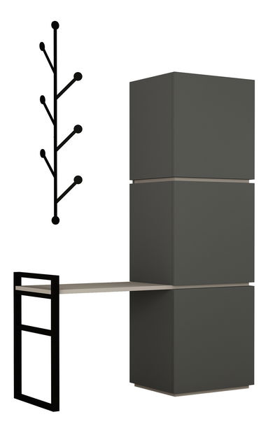 Dulap pentru pantofi Mellina (Antracit + maro deschis)