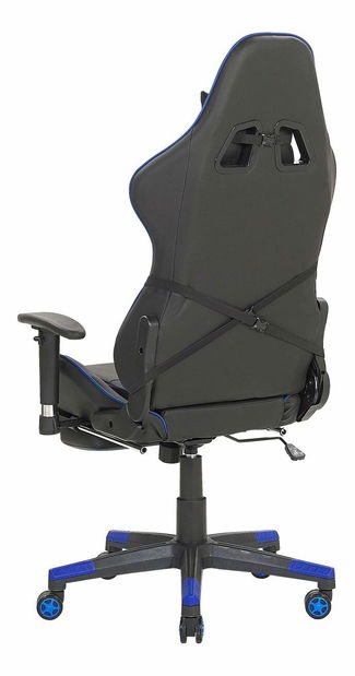 Kancelárska stolička VITTORE (syntetická koža) (čierna + modrá)