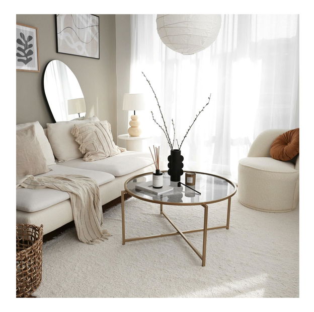 Konferenčný stolík Golda (zlatá + sivá)