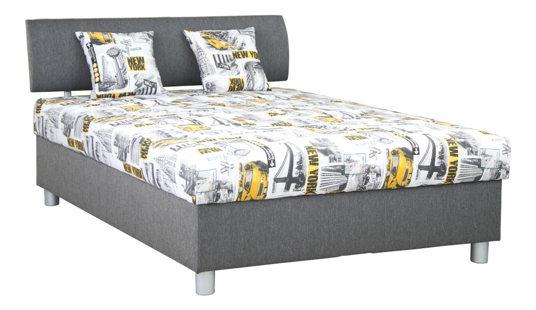 Manželská posteľ 140 cm Blanár Skate (sivá) (s roštom a matracom)