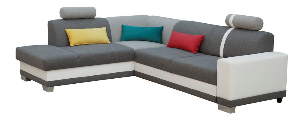 Rohová sedačka Virgo (sivá + biela) (L)