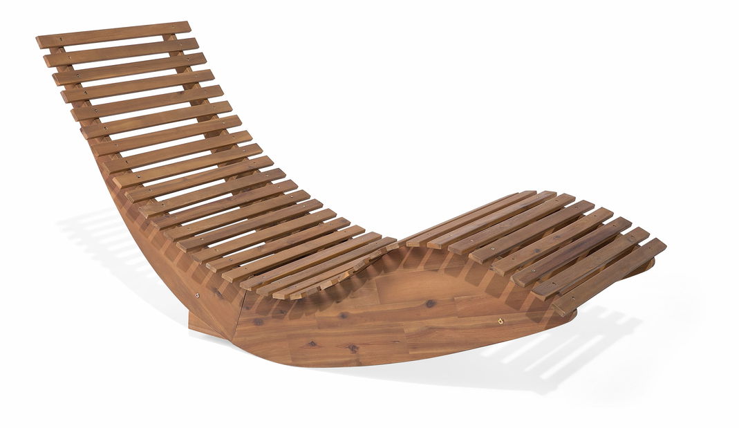 Kerti nyugágy Brest (világos fa) (piros párna)