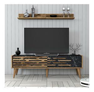 Mobilier living Valencia (Nuc + negru marmură)