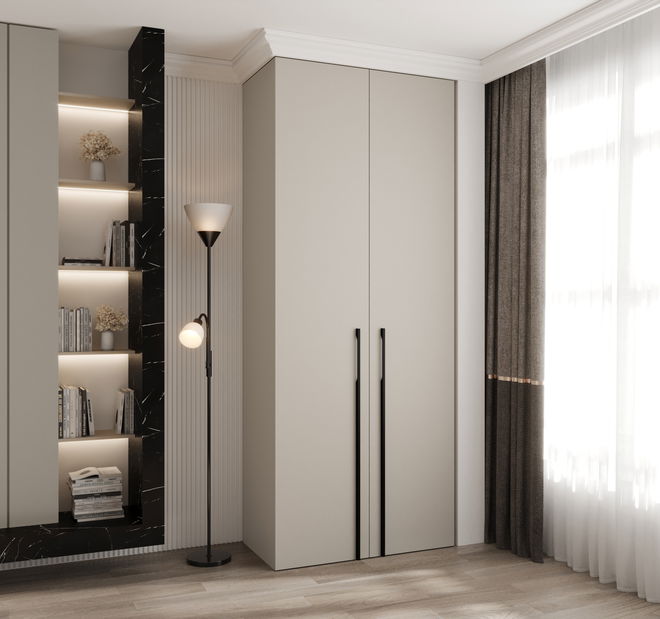 Dulap de haine 100 cm Carmela 50-3 (Cașmir + Negru)