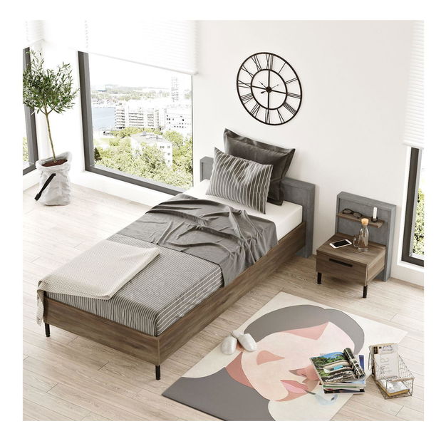 Gyerekszoba bútor szett Hamerella 9 (barna + szürke + fekete)