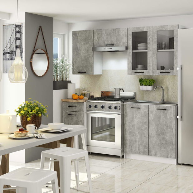 Konyha 180 cm Ozara C (beton)