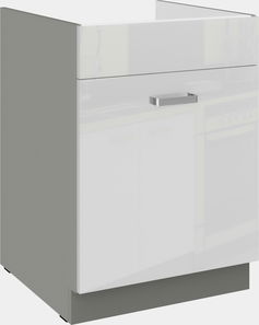 Donji kuhinjski ormarić Brunea 60 ZL 1S BB (korpus: siva / front: bijeli sjaj)