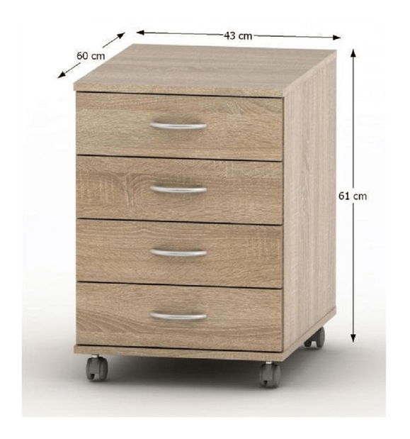 Dulap pe roți Asista AS 015 Stejar sonoma