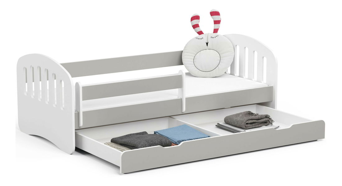 Pat pentru copii Preena (Gri) (cu saltea)
