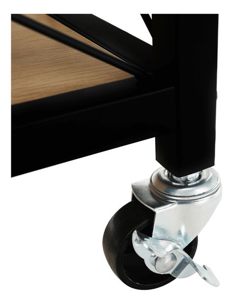 Servírovací vozík Vivian (čierna + dub svetlý)