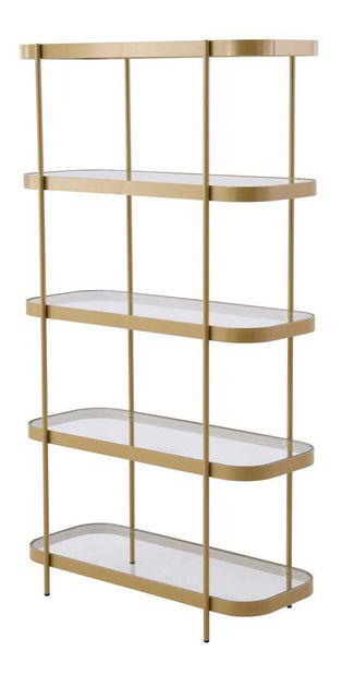 Regál Derrick D8 (transparentná + zlatá)