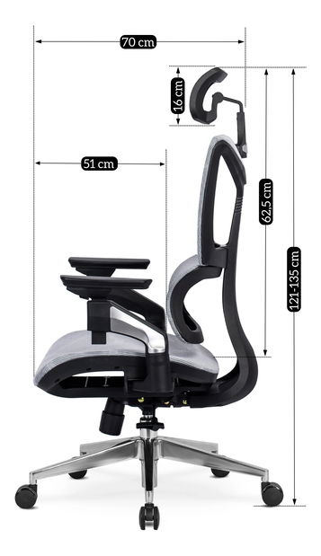 Kancelárska stolička Matana (sivá) 