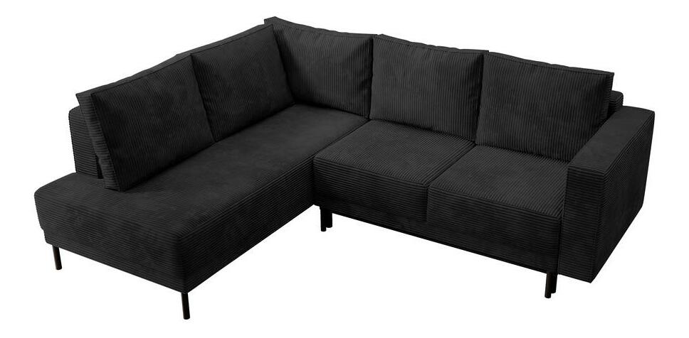 Rohová sedacia súprava Rodriguez (L) (čierna + čierna)