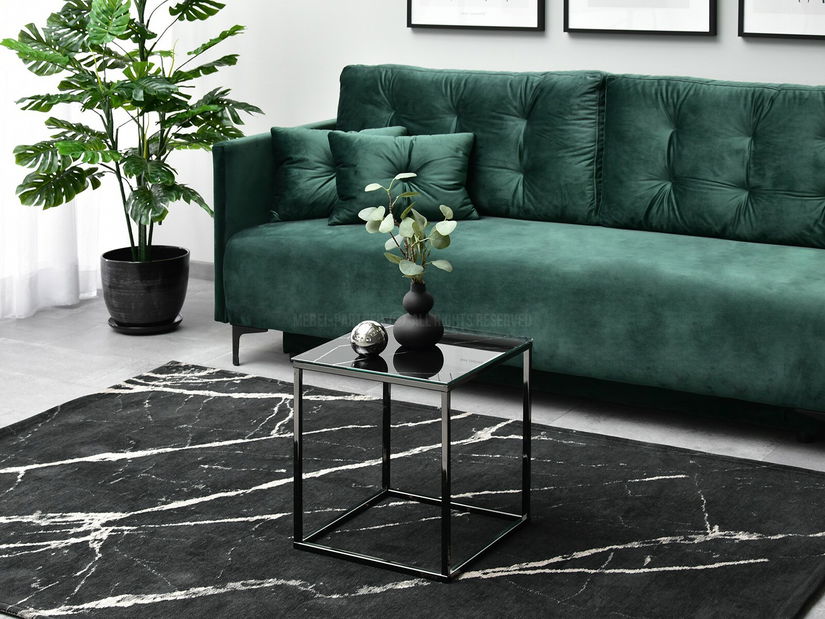 Konferenčný stolík Bella S (čierny mramor + čierna)