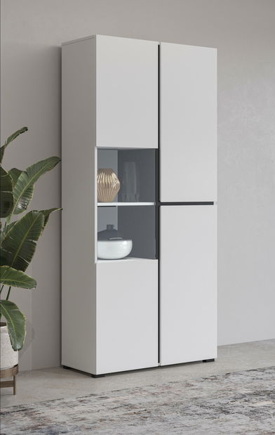 Vitrína Crossroad W12 (čierna + biela)