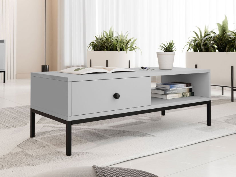 Dohányzóasztal Tezarta 1SZ (világosszürke + fekete) *bazár