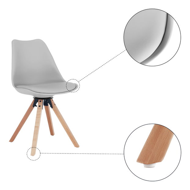 Fotoliu rotativ Dolena (gri deschis piele ecologică)