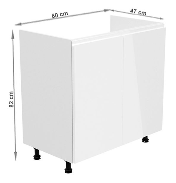 Drezová kuchynská skrinka D80Z Aurellia (biela + biely lesk)