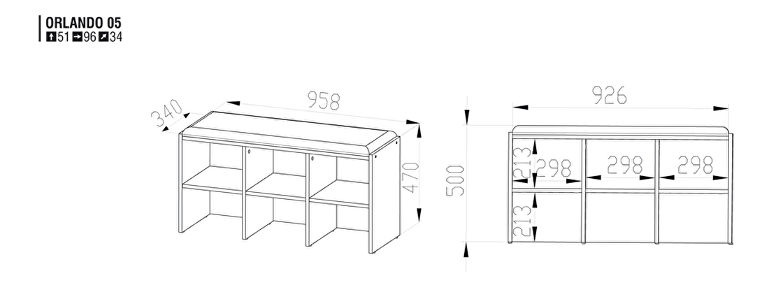 Cipőtároló (cipősszekrény) Orlando 05