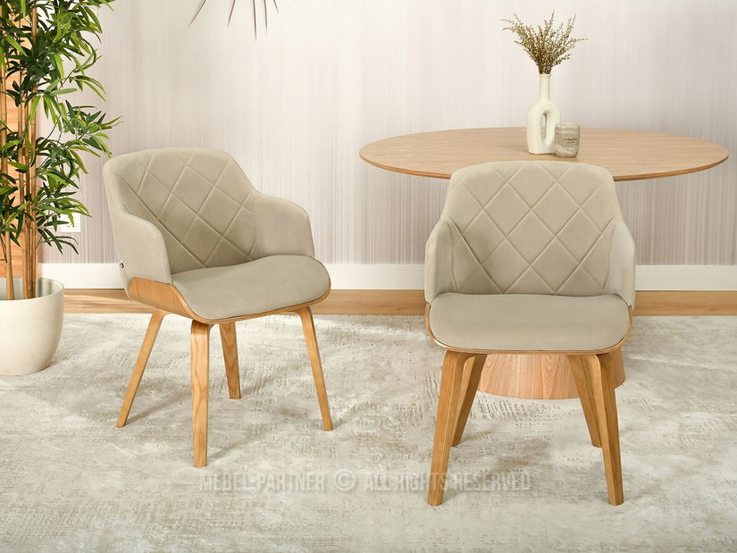 Scaun Sorien K (bej + stejar)