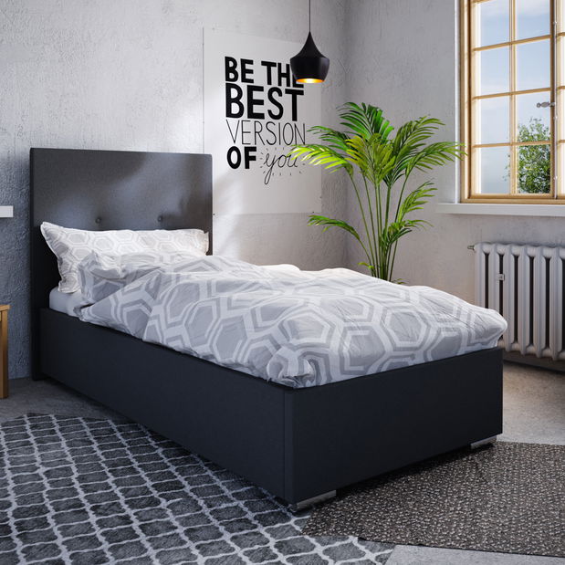 Pat de o persoană 90 cm Foxxie 2 (negru)