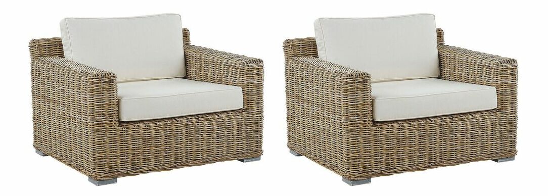 Kerti fotel szett 2 db. ARODE (barna)