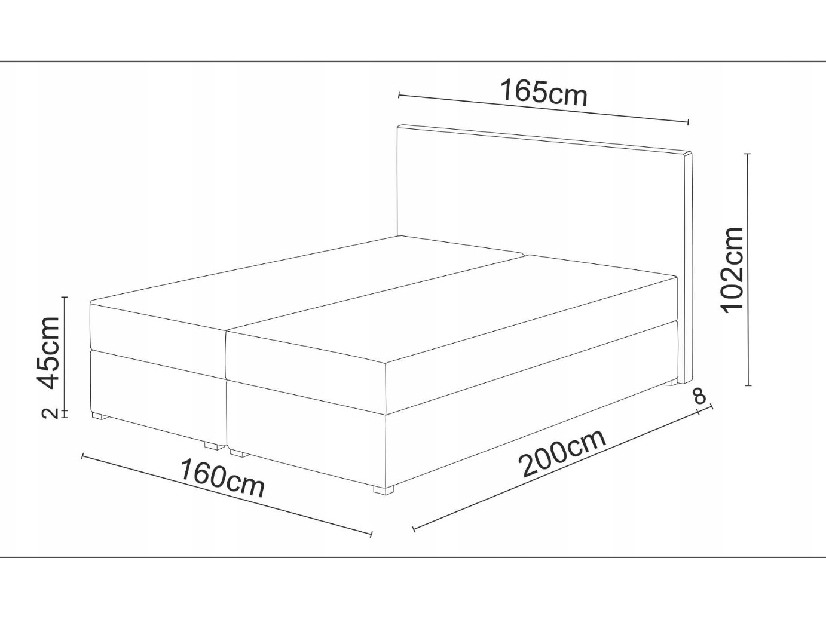 Bračni krevet Boxspring 160 cm Karen Comfort (tamnosmeđa) (s madracem i prostorom za odlaganje)