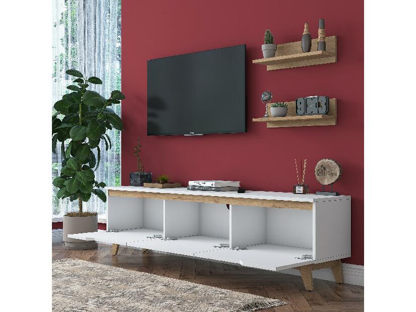 Mobilier living Mitevu 8 (alb + Nuc) 