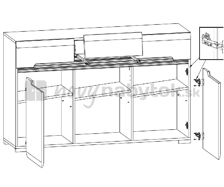 Komoda BRW Azteca KOM3D3S/8/15