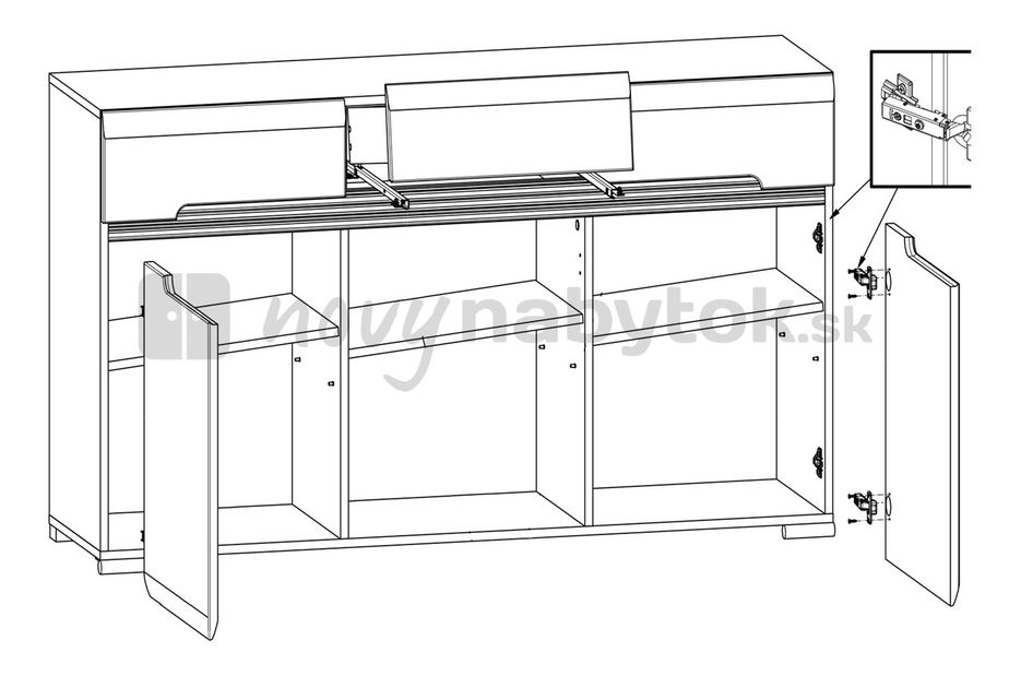 Komoda BRW Azteca KOM3D3S/8/15
