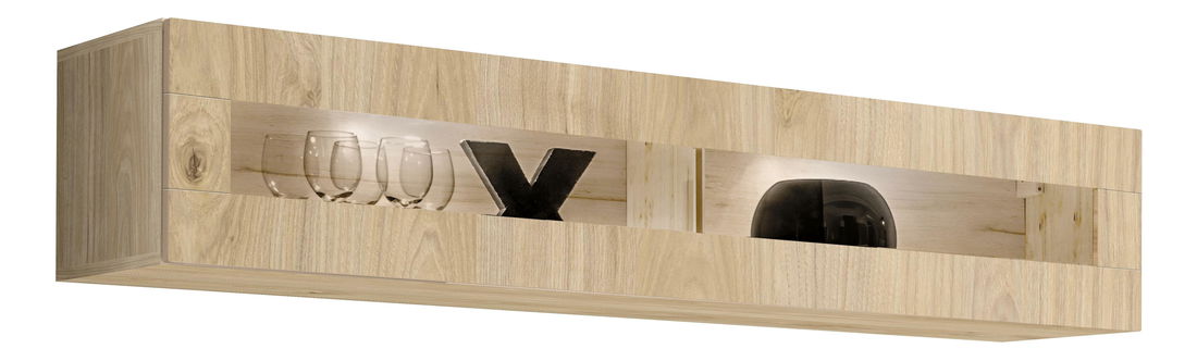 Zidna vitrina Ferryhill HJ FY 51 (hrast jackson hickory) (s rasvjetom)