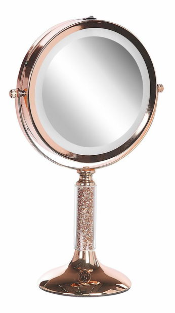 Kozmetické zrkadlo Beryl (ružovozlatá) (s LED osvetlením)