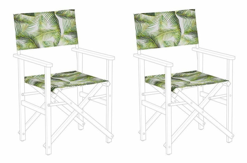 Set 2 huse pentru șezlong de grădină Ciala (Alb + verde deschis)