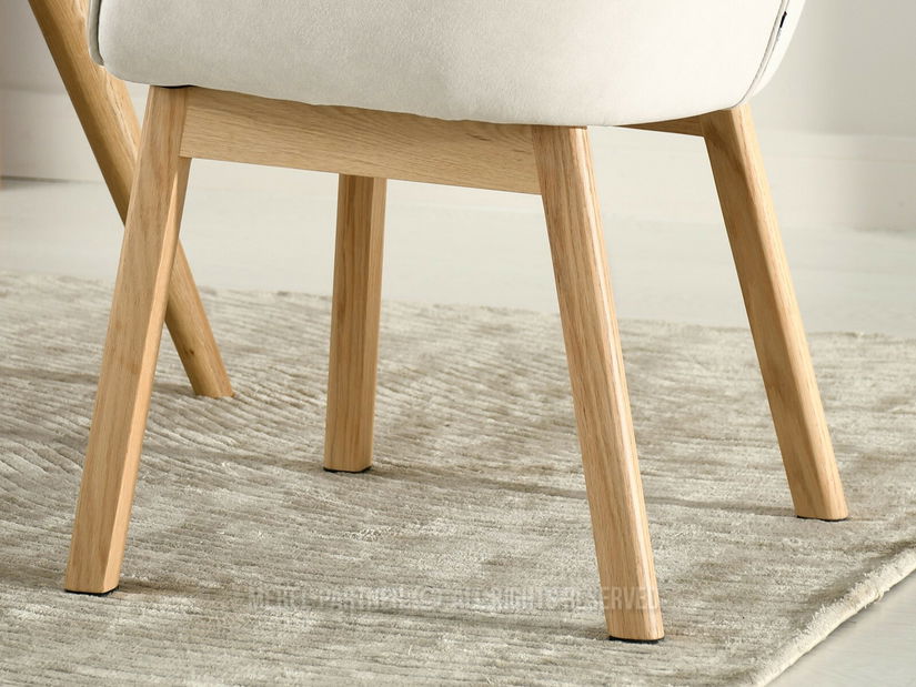 Jedálenská stolička Minimas (krémová + dub)