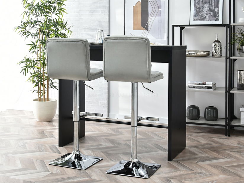 Stolička Hanoi (sivá + chrómová)
