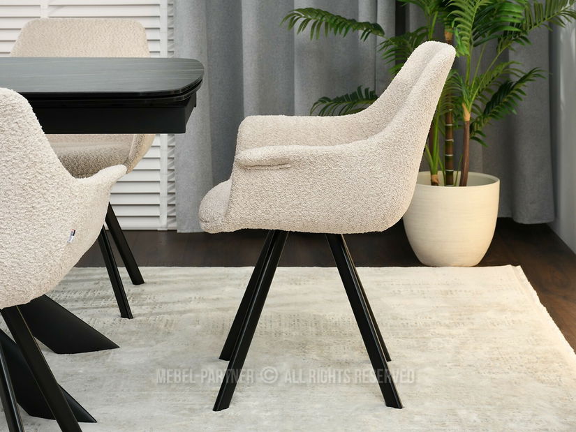 Scaun Mirabell (bej deschis + negru)