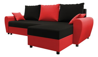 Sarok ülőgarnitúra Fleur L (piros + fekete) (J)
