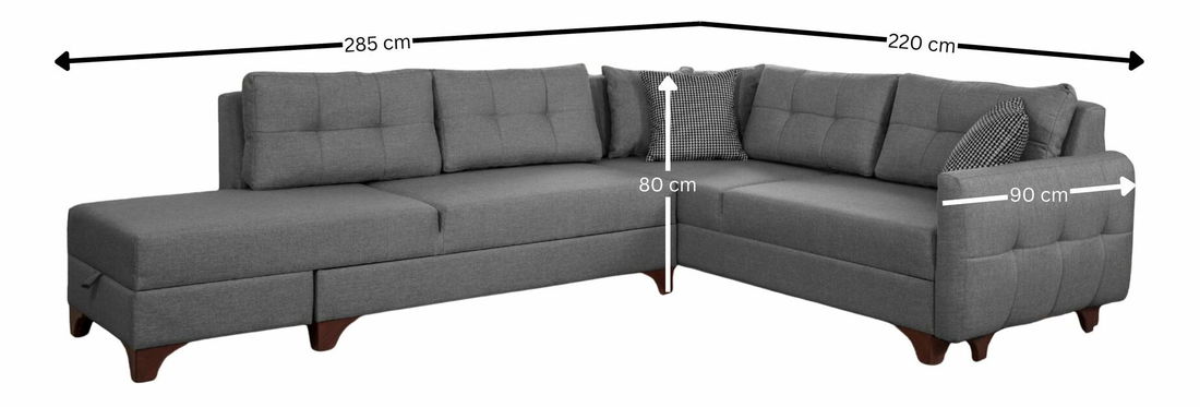 Rohová sedačka Clof (sivá) (P)