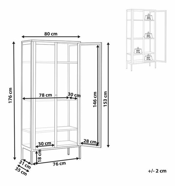 Vitrína Harmon (čierna)
